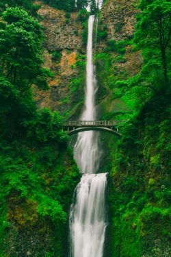 Tall waterfall with bridge above waterfall foogallery sample image 5